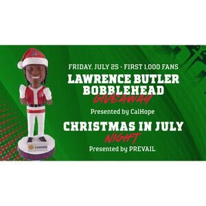 Lawrence Butler Bobblehead Stockton Ports SGA Oakland A’s Christmas Cal Hope 25